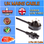 UK Mains Cable Laptop Adapters Chargers Power Lead C5 Cloverleaf 3 Pin Cable