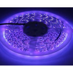 UV 400 nm 14,4W/m 24V LED strip - 5m, IP20, 60 LED per. meter