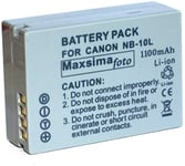 Maxsimafoto Batterie NB10L 1100 mAh pour Canon Powershot SX40 HS, SX50 HS, G1 X, G15, G16