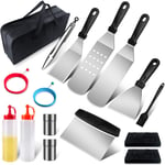 Griddle Accessories Tools Kit, Teppanyaki,Flat Top Grill Accessories with Metal Spatula, Griddle Scraper, Cleaning Kit for Blackstone and Camp Chef