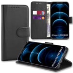 AMPLE iPhone 12 Pro Max Case, iPhone 12 Pro Max Book Cover Premium PU Leather Flip Foil [Kickstand] [Magnetic Protective] Wallet Case Cover [Credit Card Slot] for iPhone 12 Pro Max {6.7"} (BLACK)