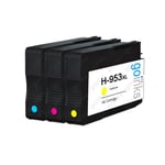 3 C/M/Y Ink Cartridges to replace HP 953C, 953M, 953Y (HP953XL) Compatible