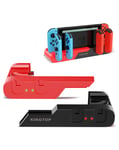 KINGTOP Detachable Joy-Con Charger Station Compatible with Nintendo Switch with LED Charging Indicator and 2 Game Card Slots (Black & Red)