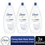 Dove Caring Bath Indulging Cream Bath Soak with 1/4 Moisturising Cream, 3x450ml