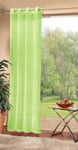 Gardinenbox Voile Eyelet Curtain Transparent Plain Lead Tape 100% Polyester Apple Green H 225 x W 140 cm