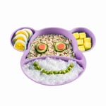 YOOFOSS Baby Plates with Suction Non Slip Silicone Toddler Plates Divided Placemats for Kids & Children BPA-Free Dishwasher & Microwave Safe - Purple