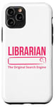 Coque pour iPhone 11 Pro Librarian Le moteur de recherche original Funny Bookworm Library