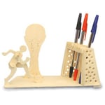Football Player Pen Holder Woodcraft Construction Kit - 3D Model For KIDS/ADULTS