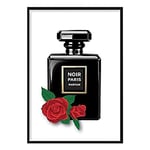 Artze Wall Art Perfume Noir Red Roses 2 Art Print Poster, 40 cm Width x 50 cm Height, Black