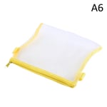 Zipper Stationery File Bag Pencil Case School Office Supply Yellow A6