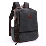 ASPZQ Large-Capacity Practical Computer Backpack Vertical Square Travel Canvas Bag Student School Bag,Black