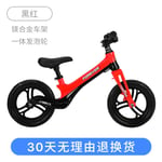 cuzona Children's balance car without foot scooter 1-2-3-6 years old bicycle child baby sliding yo car-Black Red Foam Wheel【Magnesium Alloy Frame Magnesium Alloy Fork】