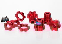 Traxxas 5353R Hjulnav & Mutter 17mm Aluminium Röd (4)
