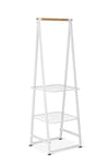 Brabantia - Linn Clothes Rack - Multi-functional Hanging space - Airing or Drying Shelves - Hangs up to 16 items - Stable Space Saver - Non-slip Base - Free Standing - Easy to Assemble - White - Small