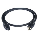 Norstone - Câble d'alimentation -Tresse nylon noire - 1 x prise d'alimentation type Schuko / 1 x connecteur à 3 pôles IEC-C15