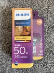 Philips Dimmable Led Warm White Lights 345 Lumen GU10 50w X3 Brand New