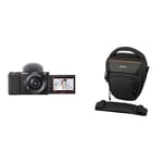Sony Alpha ZV-E10L | APS-C Mirrorless interchangable-lens vlog camera with 16-50 mm f/3.5-5.6 Power Zoom kit Lens, Black, 1 Pack & Alpha LCS-AMB DSLR Case - Black