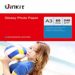 A3 Photo Paper High Glossy - 60Sheets 240Gsm Inkjet Photo Paper Print  Uinkit