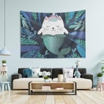 Nobranded Tapestry Wall Hanging Room Decor - Fun Magic Cat Unicorn Mermaid Large Wall Tapestry for Bedroom Tapestrys Bedroom Decoration 80x60 Inch