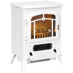 Fireplace Electric Heater Metal Log Burning Flame Effect Living Room Stove