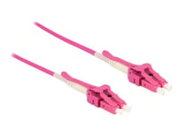 DeLOCK - Câble réseau - LC multi-mode (M) pour LC multi-mode (M) - 3 m - fibre optique - 50 / 125 microns - OM4 - sans halogène, uniboot - violet
