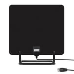 Indoor Aerial for Freeview TV - August DTA450 - Digital Portable Television Flat Antenna DVB-T DVB-T2 Discreet High Gain with stand and 3m cable