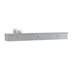 SoBuy Étagère Murale 3 Tiroirs Armoire à Clés Porte-clés Meuble d’Entrée de Rangement L93cm x P15cm x H10cm - Gris, FRG43-L-HG