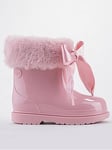 Igor Bimbi Soft Faux Fur Wellington Boot, Pink, Size 9 Younger