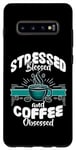 Coque pour Galaxy S10+ Barista drôle stressé, béni et obsédé par le café