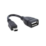 TechExpert Cable Mini USB OTG 5 Broches vers USB Femelle pour connecter Une clé USB à Un autoradio GPS ou Autre Appareil avec Port Mini USB