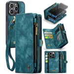 CaseMe Multi-slot Plånboksfodral iPhone 15 Pro Max Blå