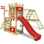Wickey - Aire de jeux Portique bois DragonFlyer avec balançoire et toboggan Maison enfant exterieur avec bac à sable, échelle d'escalade &