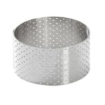 De Buyer Perforated Stainless Steel Straight Tart Ring 65x35mm