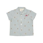 Flöss Oliver Kortärmad Skjorta Bee Gingham | Blå | 122 cm