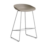 HAY About a Stool 38 Low barstol 2.0 Khaki-rostfritt stålstativ