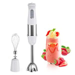 kakaroof Hand Blender for Kitchen, 1000W Stick Blender with 6 Speeds and Turbo Setting, Immersion Blender with Stainless Steel Blades for Smoothie, Baby Food, Sauces, Puree, Soup,BPA Free, White