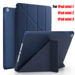Tablet Case Ipad Screen Protector Smart Cover Dark Blue For Mini 1 2 3