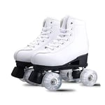 Haooyeah Roller Skates PU Leather High-top Roller Skates Four-Wheel Roller Skates Shiny Roller Skates Adjustable Roller Skates for Youth Adult