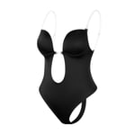 Kvinnors rygglösa formande kläder djup V-ringad body shaper för klänning med låg rygg Black L