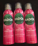 Radox Feel Vivacious 2-in-1 Shave & Shower Mousse 3 x 200ml Cranberry Blossom