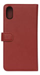 Essentials iPhone XR, Läder wallet avtagbar, röd