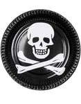 6 stk Svarta Pirat Papptallrikar - Pirates of the Seven Seas