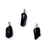 Black Tourmaline Gemstone Pendant Pin Drilled 5 Pc  ±2-3 Cm
