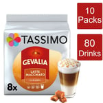 Tassimo Coffee Pods Gevalia Latte Macchiato Caramel 10 Packs (80 Drinks)
