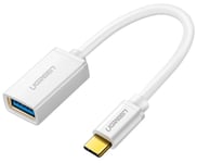 USB-C OTG adapter - USB-C han / USB-A 3.0 hun - Hvid