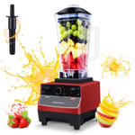Qhome 2200W Blender Smoothie Machine, 2L BPA-Free Tritan Large Capacity Commercial Jug Blender with 33,000 RPM High Speed, 6 Blades Control for Ice/Nuts/Soup/Sauce, Red [Energy Class A+++]