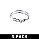 Coil Ring - Anti Stress Ring med Roterande Pärlor Silver 3-Pack