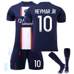 Paris 22/23 Fotbollssatser Barn Hemträning T-shirt Shorts Kostym Adult Kids fotboll Tröjor NEYMAR JR Goodies Uppdatering av säsongen NEYMAR JR 10 Kids 22(120-130CM)