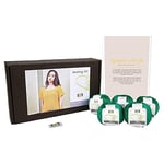 DesignEtte Spider’s Web Women’s Knitting Kit 100 Percent Egyptian Cotton Wool Yarn Bowls and Pattern Beginners Starter Pack Box 50g≈127m/5ply, Clear Green, XL