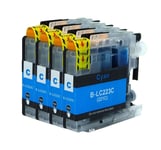 4 Cyan Ink Cartridges Use with Brother DCP-J4120DW DCP-J562DW MFC-J480DW Non-OEM